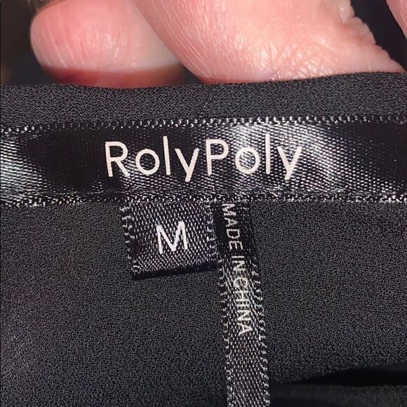 ROLYPOLY black pleated bottom blouse M - Picture 7 of 10